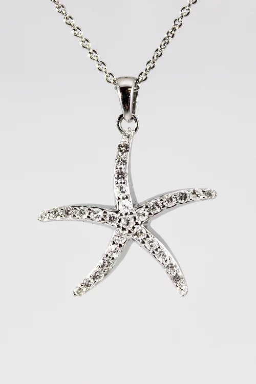 Starfish Necklace Sterling Silver for Women- Small Seastar Necklaces, – Big  Blue by Roland St John