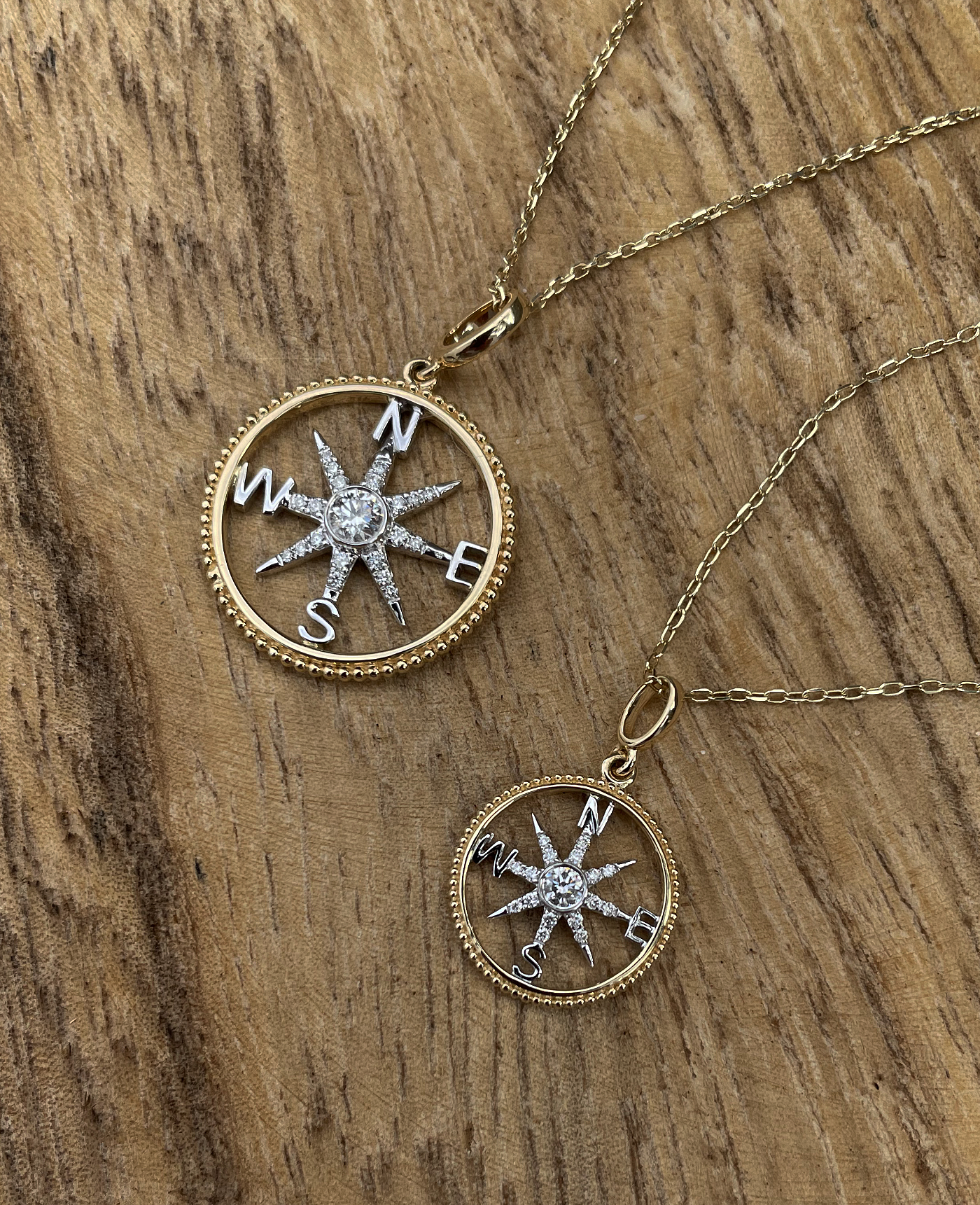 Compass Rose Diamond Pendant – Large – Modern Jewelers