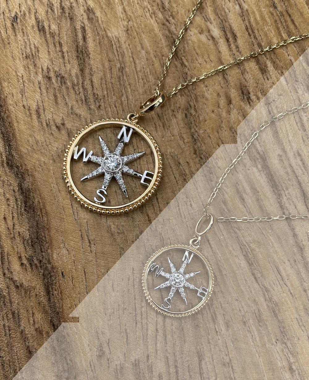 18K Solid Gold Compass Pendant | Ethically Handmade in L.A. – The Wandering  Jewel